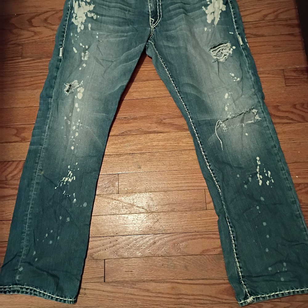 True Religion Men's Relaxed Distressed Denim Jeans